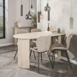 Eettafel Romano Arch 1-side 140cm Keramiek Travertin - Giga Meubel