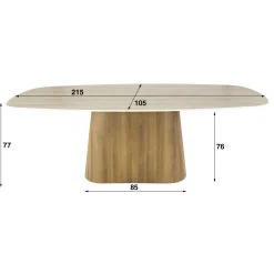 Eettafel Romano Centro Deens Ovaal 215cm 3d Keramiek Travertin - Giga Meubel