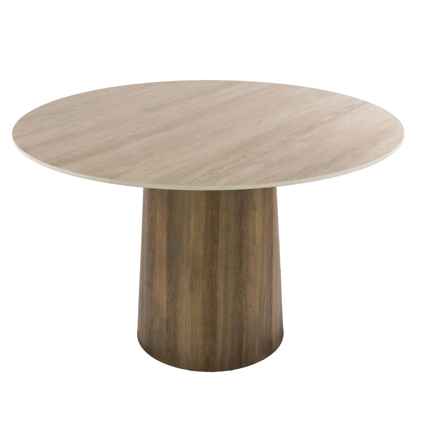 Eettafel Romano Centro Rond Ø120cm 3d Keramiek Travertin - Giga Meubel