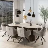 Eettafel Romano Niervormig 215cm 3d Keramiek Travertin - Giga Meubel