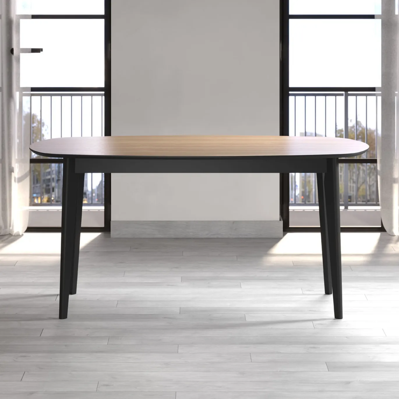 Eettafel Ronin Naturel/Zwart 160cm