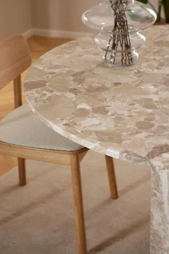 Eettafel Rovan Marmer Bruin Latte Ø130x75cm - Giga Living