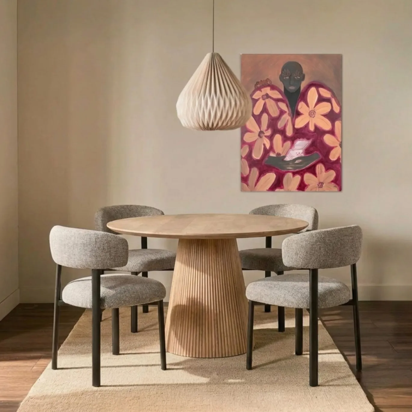 Eettafel Salvador Naturel Rond 130cm - Giga Meubel