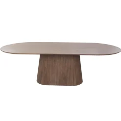 Eettafel Salvador Walnoot Ovaal 160cm - Giga Meubel