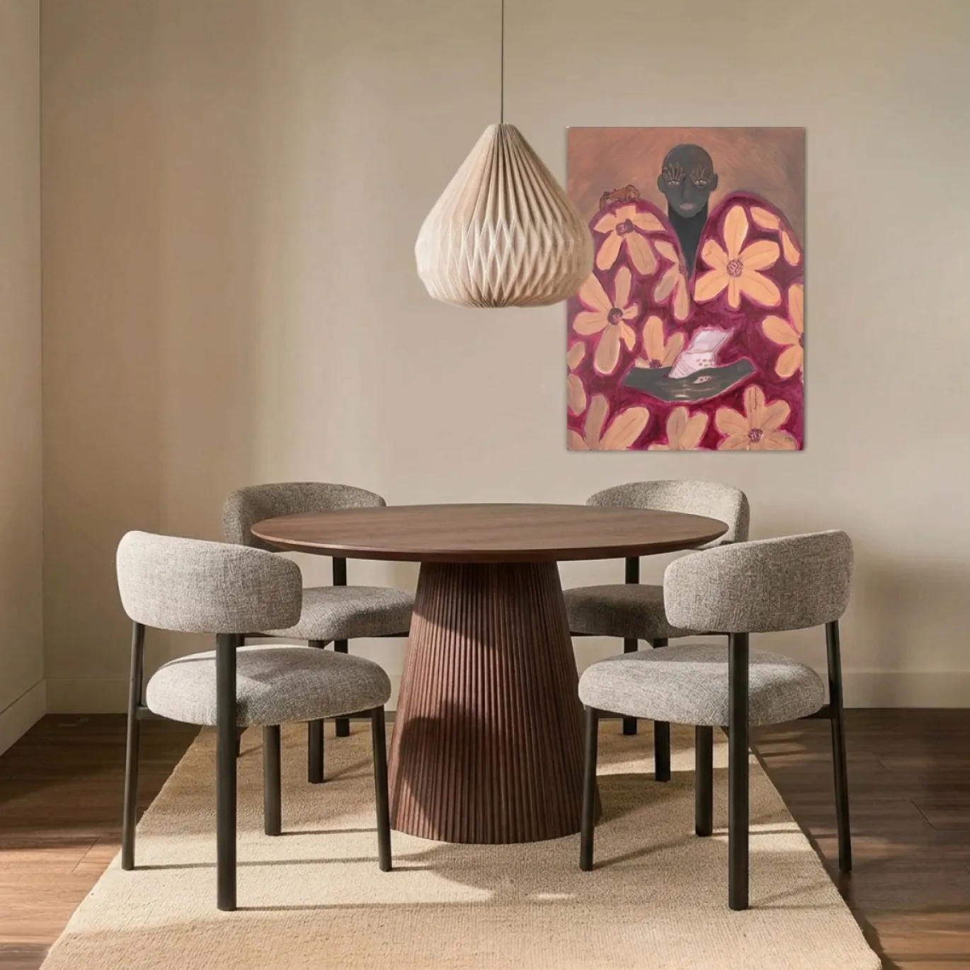 Eettafel Salvador Walnoot Rond 130cm - Giga Meubel