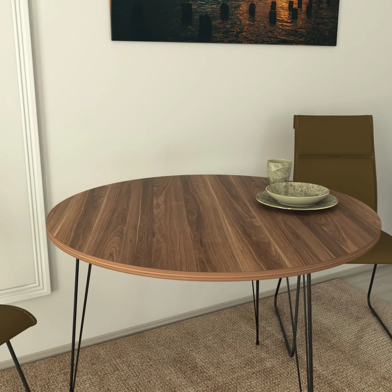 Eettafel Sandalf Walnoot Ø90cm
