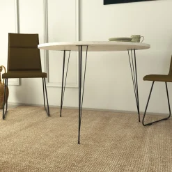 Eettafel Sandalf Wit Marmerlook Ø90cm