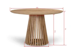 Eettafel Seppe Naturel Rond 120cm Acaciahout - Giga Meubel