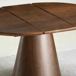 Eettafel Sivan Walnoot Rond Uitschuifbaar 120-160cm - Giga Meubel
