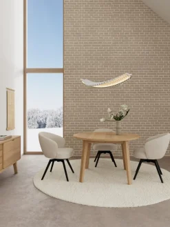 Eettafel Stanford Eiken Wit Ø120-220cm - Giga Living