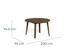 Eettafel Stanford Gerookt Eiken Ø120cm - Giga Living