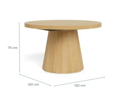 Eettafel Sterling Eiken Ø120-180cm - Giga Living