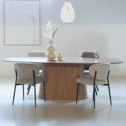 Eettafel Stijn Bruin Deens Ovaal 180cm - Giga Meubel