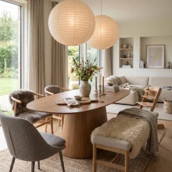 Eettafel Stijn Bruin Deens Ovaal 180cm - Giga Meubel