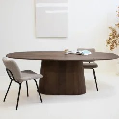 Eettafel Stijn Walnoot Deens Ovaal 180cm - Giga Meubel