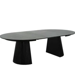 Eettafel Svendborg Zwart Uitschuifbaar Ø140-240cm - Giga Meubel
