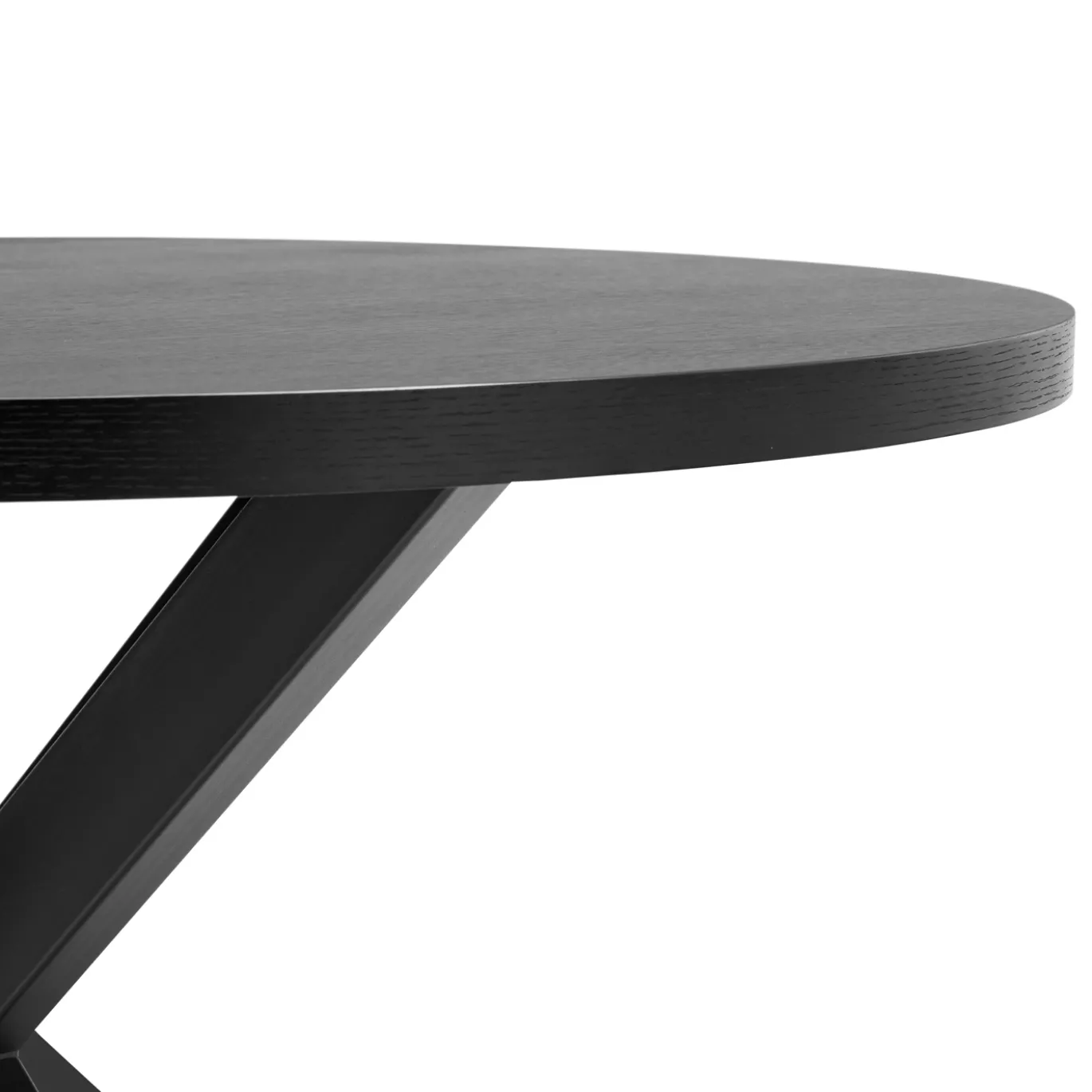 Eettafel Vancouver Zwart Eiken Rond 120cm - Giga Meubel