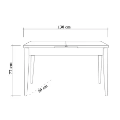 Eettafel Vina Uitschuifbaar Walnoot 130-165cm