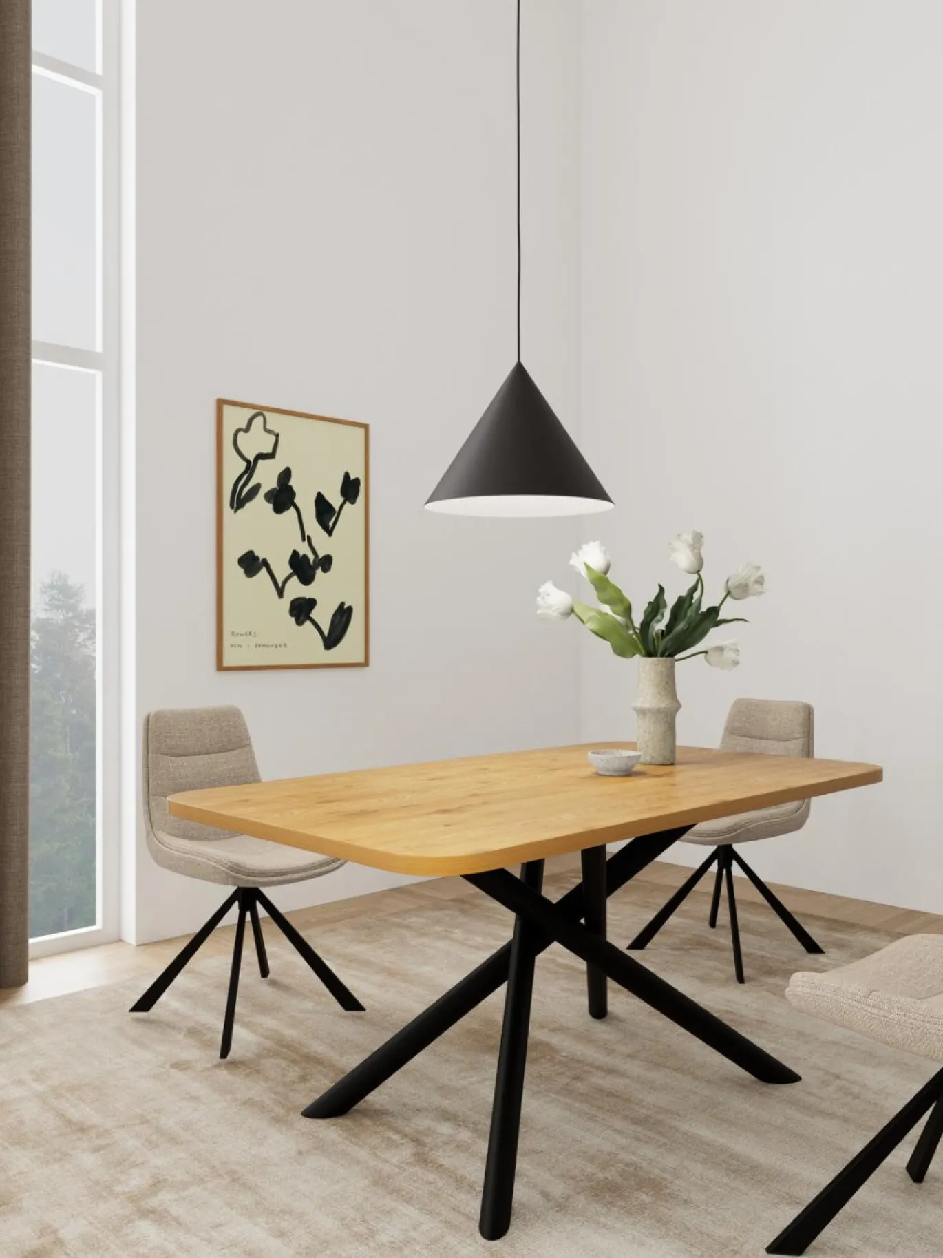 Eettafel Vince Wild Eiken 160cm - Giga Living