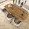 Eettafel Wave Centrale Poot Mangohout 215cm - Giga Meubel