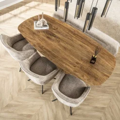 Eettafel Wave Centrale Poot Mangohout 215cm - Giga Meubel