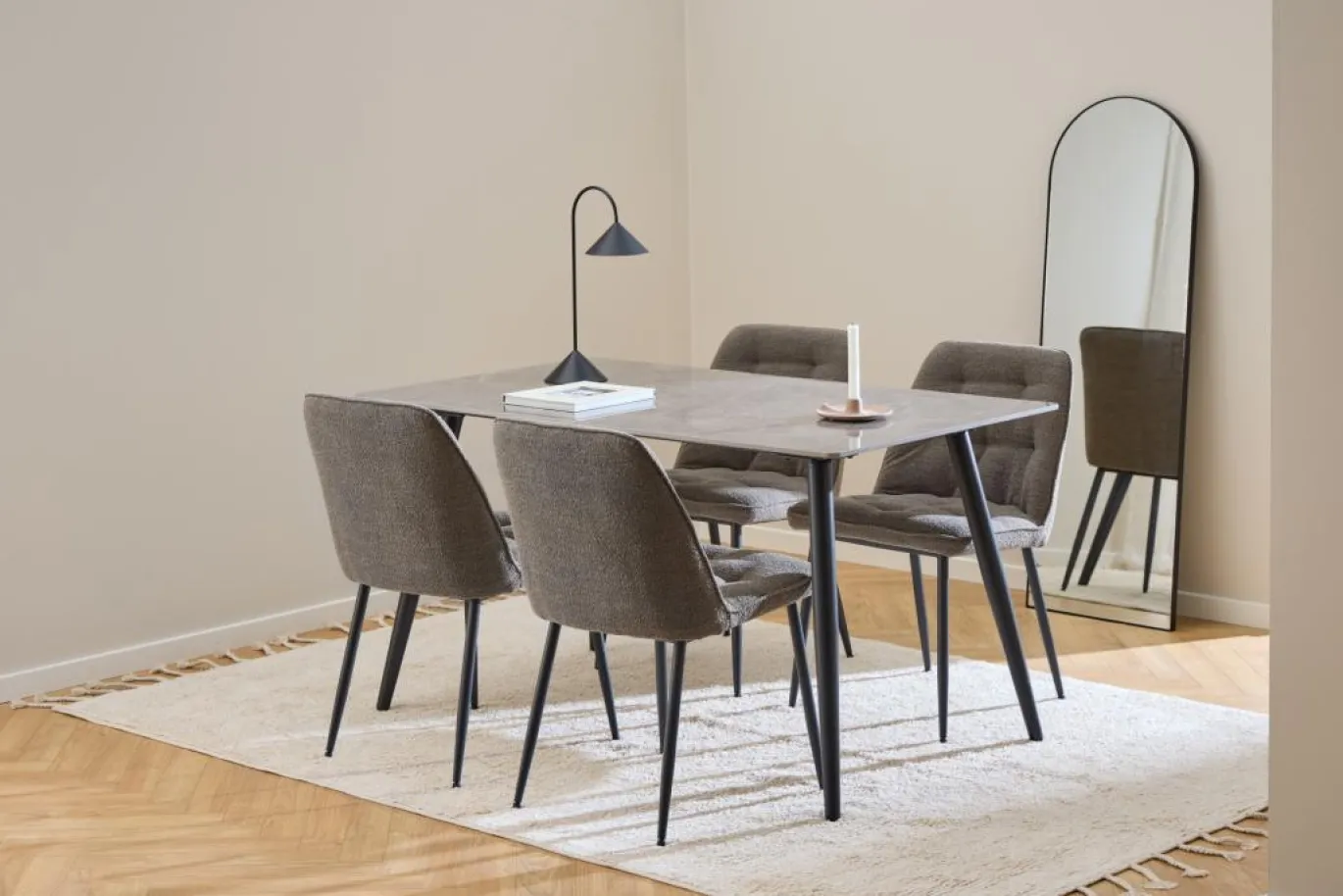 Eettafel Wiska Keramiek Grijs Batis 140cm - Giga Living