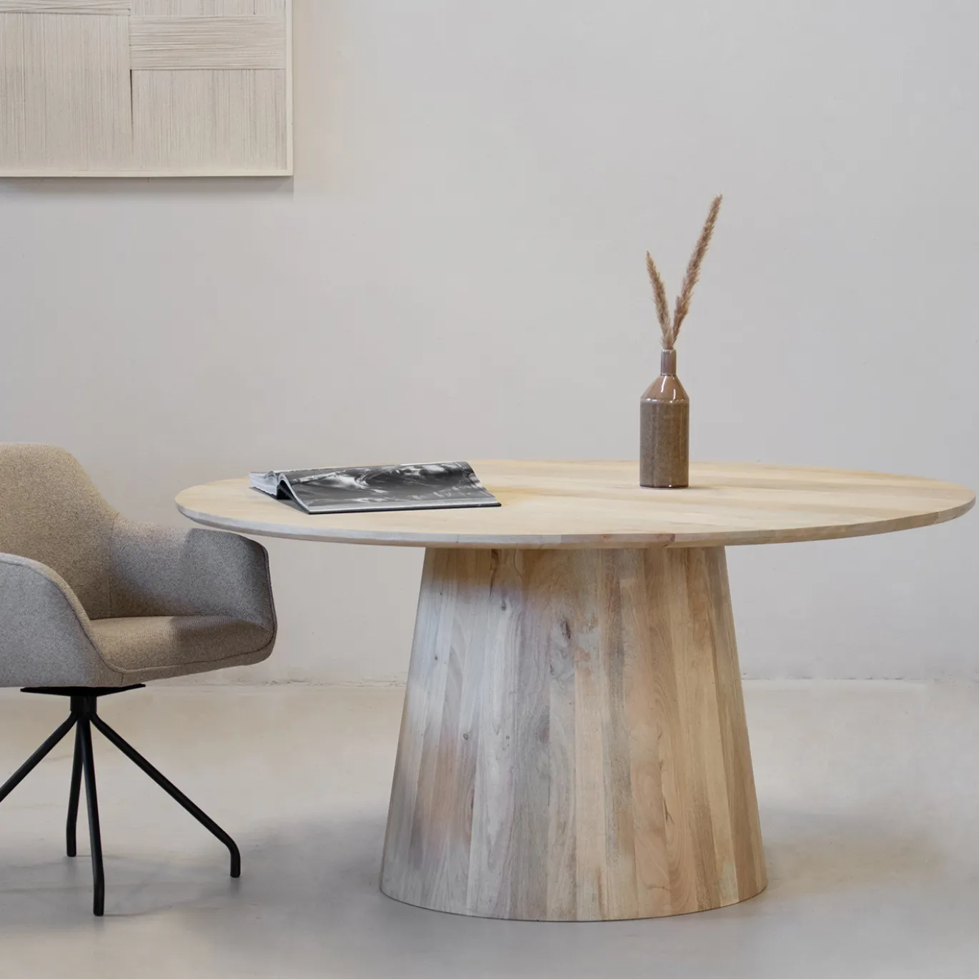 Eettafel Yasmijn Naturel Rond 120cm - Giga Meubel