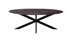 Eettafel Ziggy Bruin Ovaal 200cm Spinpoot - Giga Meubel