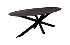 Eettafel Ziggy Bruin Ovaal 200cm Spinpoot - Giga Meubel