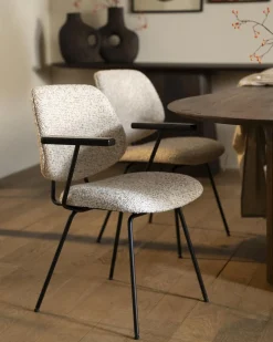 Eleonora Eetkamerstoel Jon Met Armleuning Beige Maywood