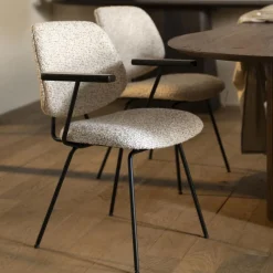 Eleonora Eetkamerstoel Jon Met Armleuning Beige Maywood