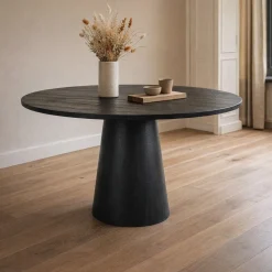 Eleonora Eettafel Aron Zwart 130x130cm