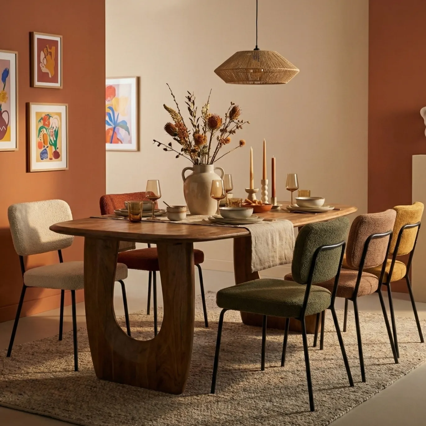 Eleonora Eettafel Phoebe 170x110cm Bruin