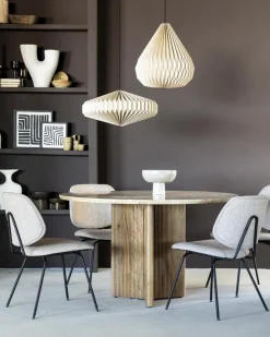 Eleonora Eettafel Sara Mangohout & Travertin Beige Ø130cm