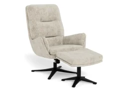 Fauteuil Bennett Met Voetenbank Juto Beige - Giga Living