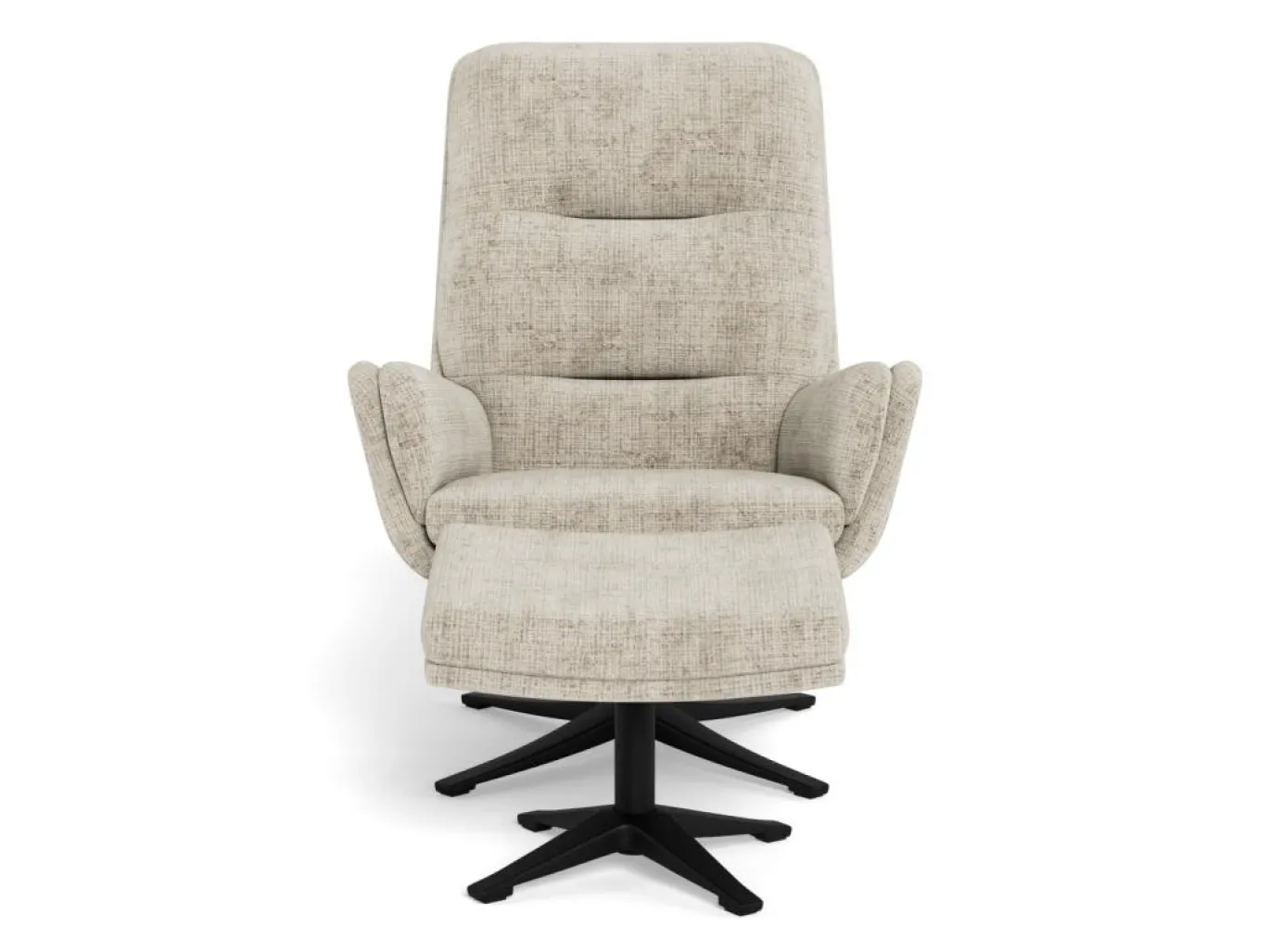 Fauteuil Bennett Met Voetenbank Juto Beige - Giga Living