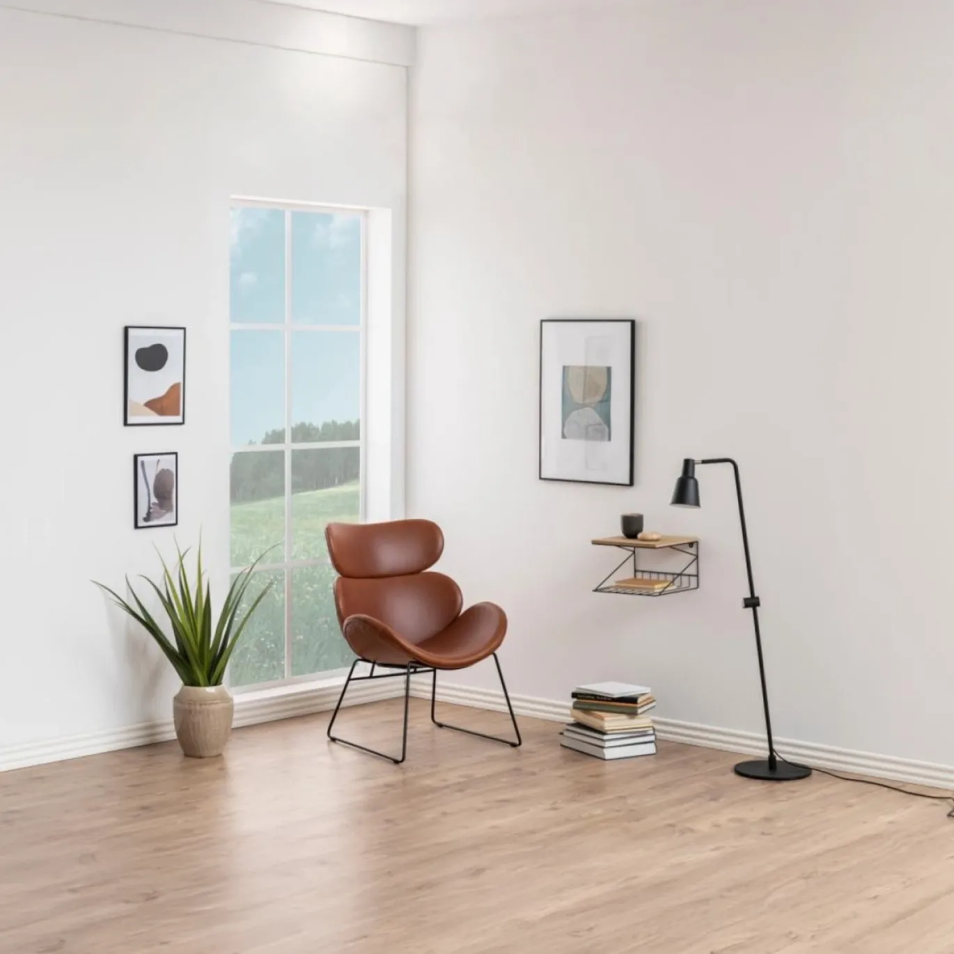 Fauteuil Bjorli Brandy Pu Vintage/Zwart - Giga Living