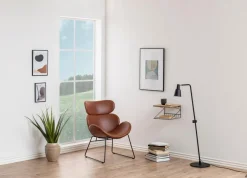 Fauteuil Bjorli Brandy Pu Vintage/Zwart - Giga Living