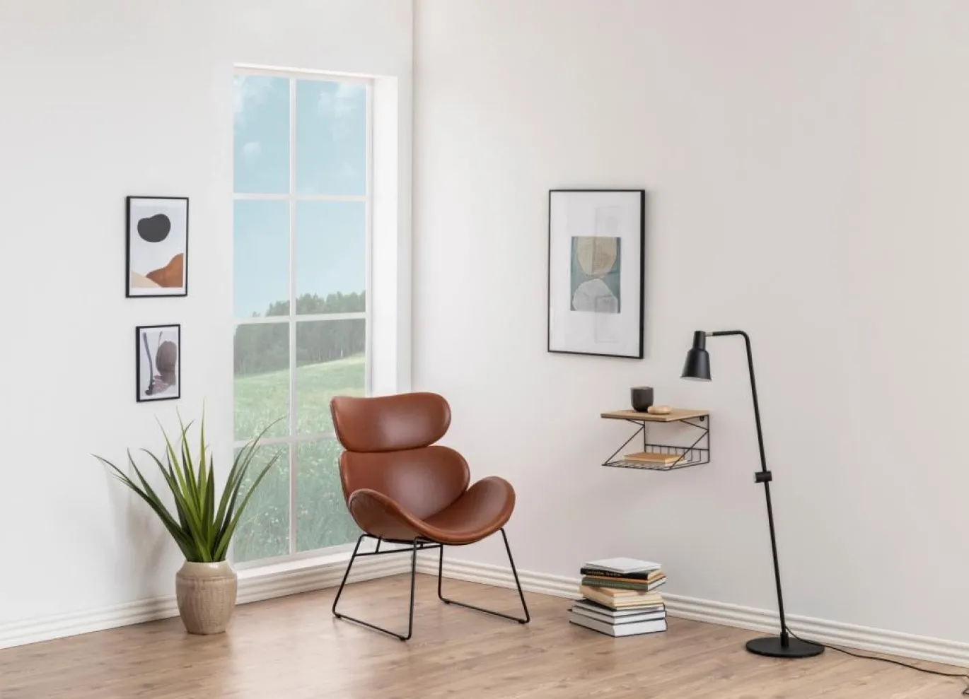 Fauteuil Bjorli Brandy Pu Vintage/Zwart - Giga Living