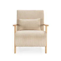 Fauteuil Bonnie Beige/eiken - Giga Meubel