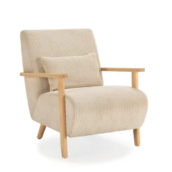 Fauteuil Bonnie Beige/eiken - Giga Meubel