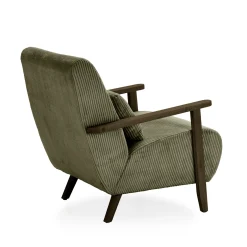 Fauteuil Bonnie Groen/Walnoot - Giga Meubel