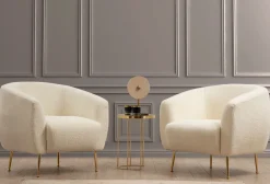Fauteuil Eses Bouclé Crème