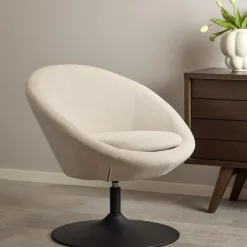 Fauteuil Eva Draaibaar Beige - Giga Living