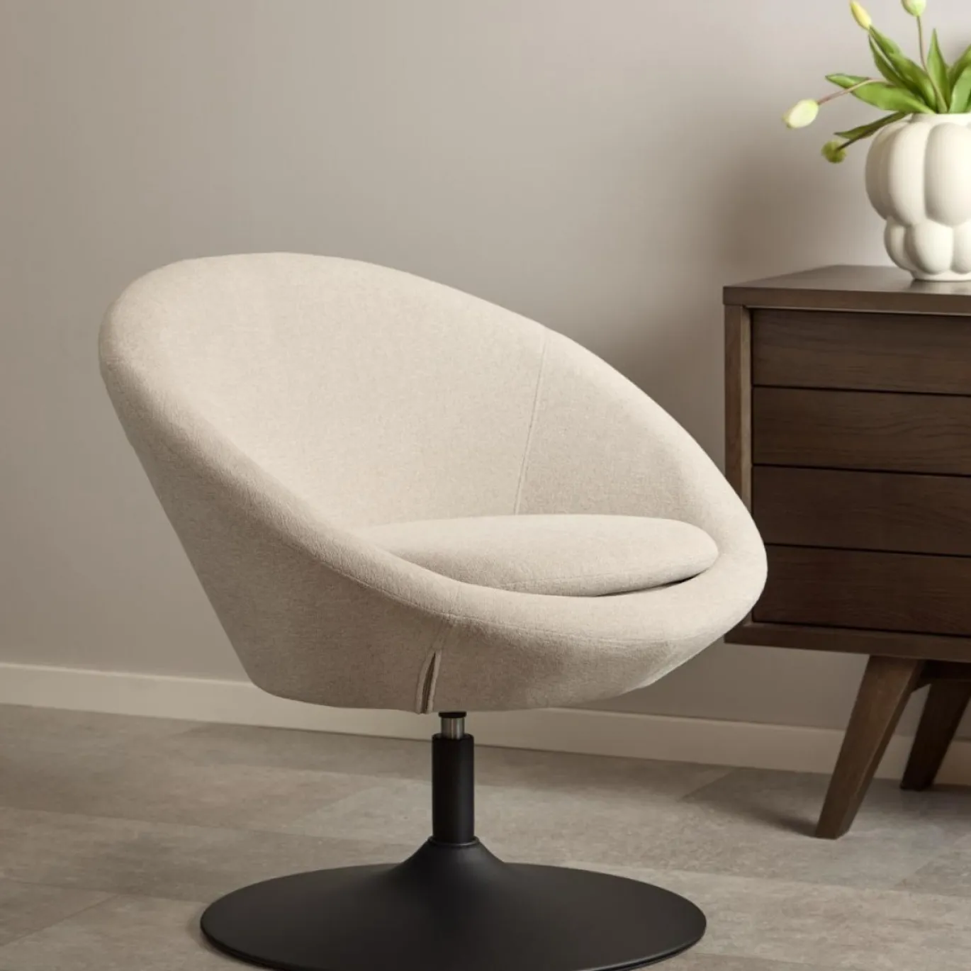 Fauteuil Eva Draaibaar Beige - Giga Living