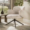 Fauteuil Flex Draaibaar Hoven Zand/Bruin - Giga Meubel