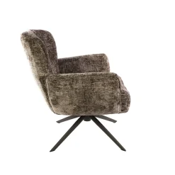 Fauteuil Forza Hoven Draaibaar Champagne/Bruin - Giga Meubel