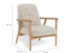 Fauteuil Fraser Met Armleuning Juto Beige 84cm - Giga Living