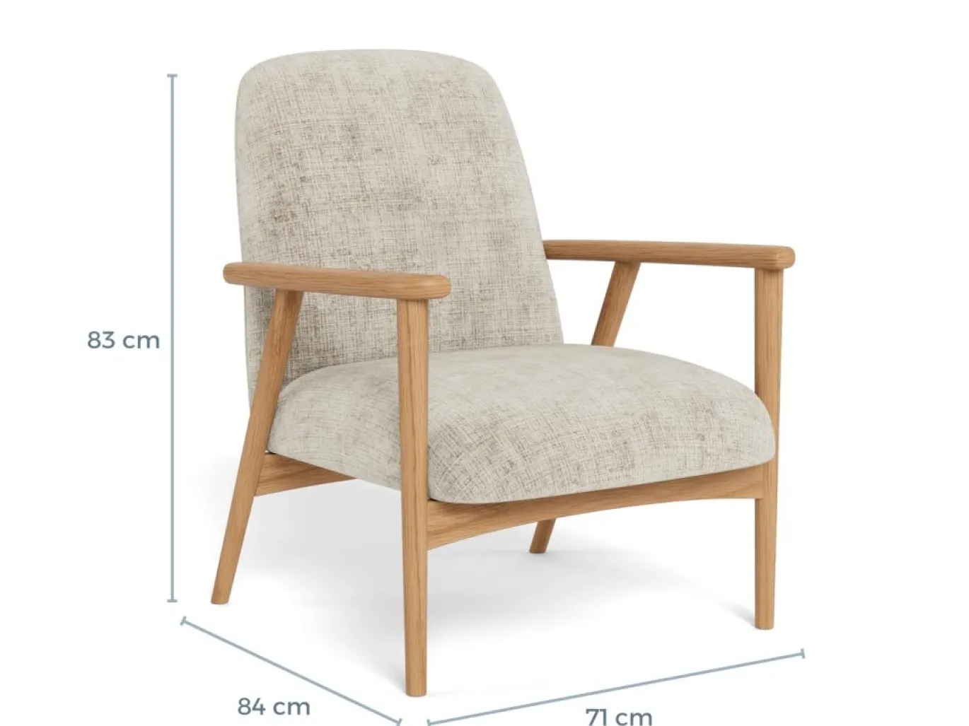 Fauteuil Fraser Met Armleuning Juto Beige 84cm - Giga Living