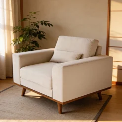 Fauteuil Grande Japandi Beige - Giga Meubel